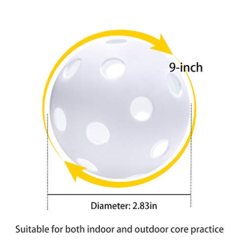 Anteer 12 Pack Plastic Baseball Practice Baseballs for Hitting, Indoor Outdoor Lightweight Balls Baseball Batting Training - color: White