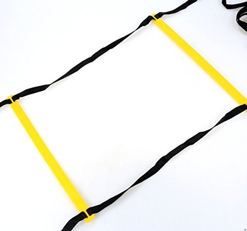 wellsem® Durable Speed Agility Ladder with Carry Bag for Soccer Exercise Training (7 Size Choice) (23ft 17rungs (7m 17rungs))