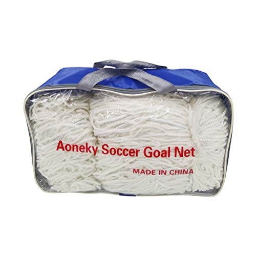 Aoneky Polyester Soccer Goal Net - 4 mm Cord - Replacement Full Size Football Post Net- Heavy Duty Soccer Netting - NOT Include Posts - size: 10 x 6.5 Ft