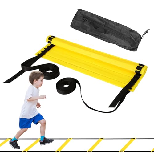Agility Ladder Training Kit – Workout Equipment, Fitness Tool | Speed Coordination Ladder, Balance Control Rope, Adjustable Field Exercise Accessory, Outdoor Conditioning System for Teens Men Women