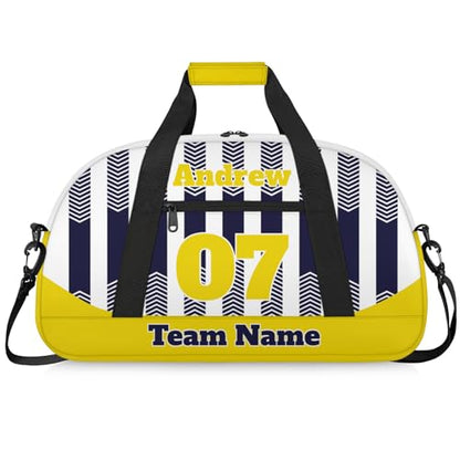 Basketball Soccer Gifts for Boys Girls - Custom Sports Duffle Bag, Personalized Name & Team Bag, Water-Resistant Gym Bag for Basketball, Soccer, Volleyball | Y-Navy Yellow - color: Y-Navy Yellow