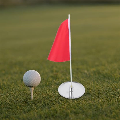 HEMOTON Portable Golf Flagstick with Hole Cup, Stainless Steel Putting for Backyard Indoor Practice, Mini Golfing Target Training Aid Accessories for Office Home