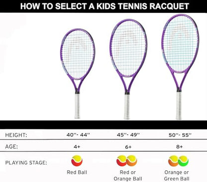 Head Instinct 21 Inch Junior Tennis Racquet Bundled with Junior Training Balls – Optional Accessories
