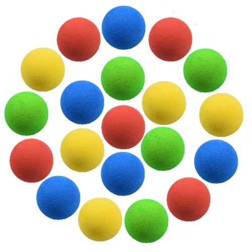 Vxuxlje Indoor Golf Training Balls: 20pcs 42mm Solid Soft EVA Colored Foam Sponge Balls