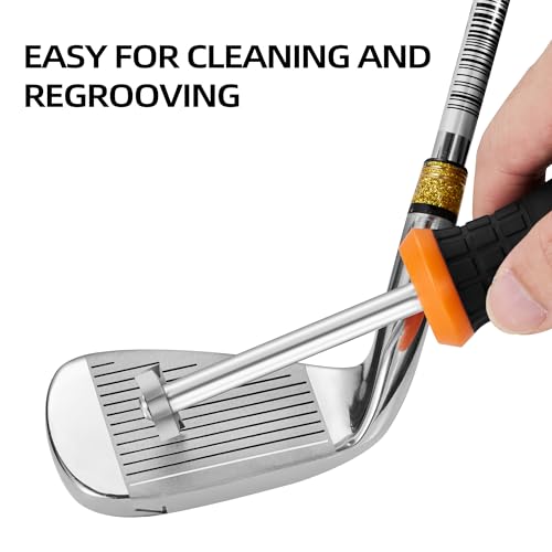 Sukiise Golf Club Groove Sharpener, Re-Grooving Tool and Cleaner for All Irons Pitching Sand Lob Gap and Approach Wedges, Generate Optimal Backspin, Groove Repair Tool, Tungsten Carbide Head