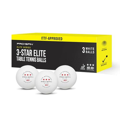 PRO-SPIN Ping Pong Balls – 3-Star ITTF-Approved Premium Table Tennis Balls | High-Performance 40+ ABS Professional Quality for Indoor & Outdoor Play (Pack of 3)