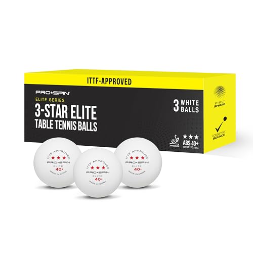 PRO-SPIN Ping Pong Balls – 3-Star ITTF-Approved Premium Table Tennis Balls | High-Performance 40+ ABS Professional Quality for Indoor & Outdoor Play (Pack of 3)