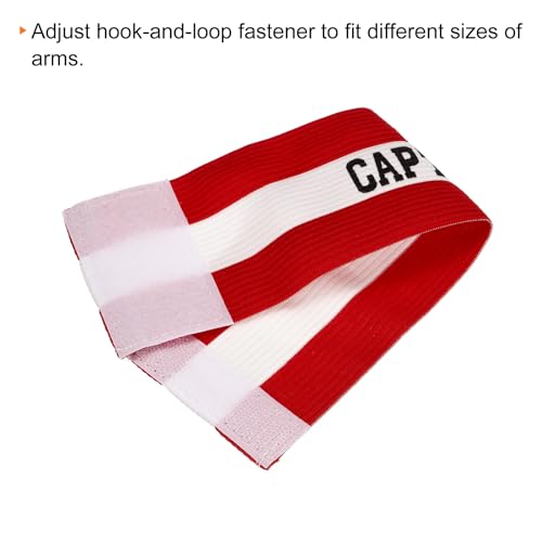 PATIKIL Captain's Armband, 2 Pack Elastic Arm Band for Soccer Team Adjustable Soccer Rugby Basketball Training, Black Red