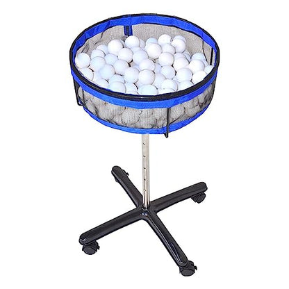 TNZMART Removeable Table Tennis Storage Multi-Ball Collector Holder Adjustable Height Pickleball Collection Basket for Training
