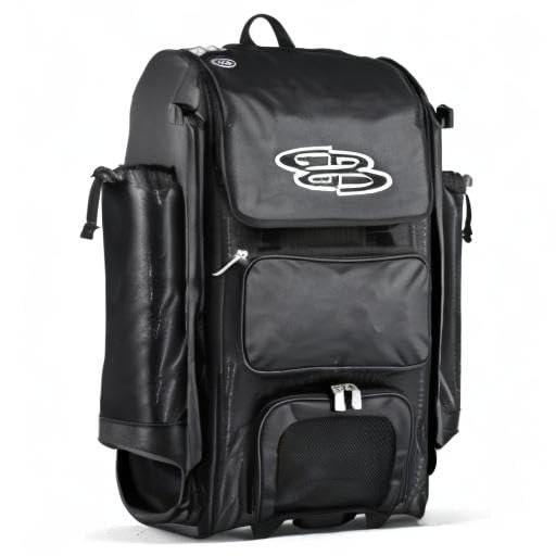 Boombah Catchers Superpack Hybrid Rolling Bat Bag - Multiple Colors - Wheeled & Backpack Version - color: Black