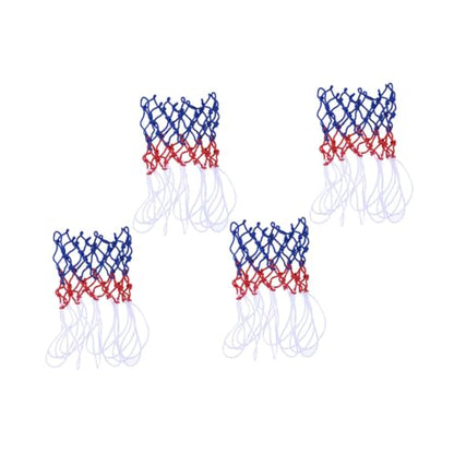 Luxshiny 4pcs Tricolor Nylon Basketball Nets Premium Outdoor Basketball Rim Mesh Replacement Sturdy Accessories for Court Equipment