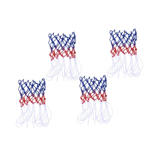 Luxshiny 4pcs Tricolor Nylon Basketball Nets Premium Outdoor Basketball Rim Mesh Replacement Sturdy Accessories for Court Equipment