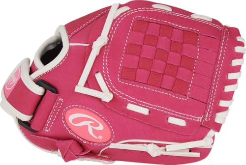 Rawlings | Sure Catch Series Youth Softball Glove - color: Pink / White, size: 10"