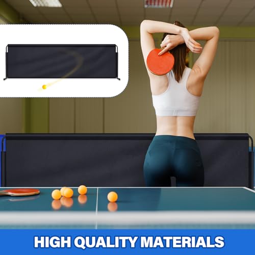 2 Pcs 92" x 27.5" Table Tennis Baffle Barrier Table Tennis Field Fence 420d Oxford Cloth Court Surround Barrier Block for Quicker and Easier Pick Up - color: Black
