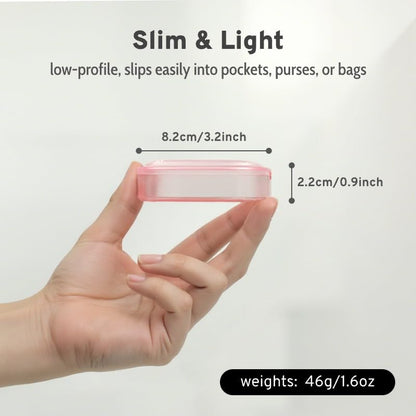 Transparent Slim Retainer Case, Small Square Aligner Box for Travel, Compact Night Guard Container with Vent Holes, Fancy Retainer Holder Compatible with Invisalign(Clear Pink) - color: Clear Pink