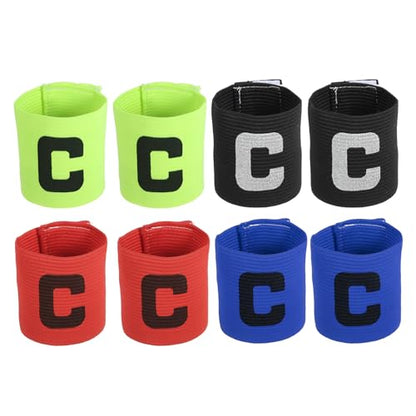 MECCANIXITY Soccer Captain Armband, Captain Arm Bands for Soccer Elastic Captain C Arm Band Sports Captain Armband for Football Team Training Youth & Adult - color: Red/Blue/Black/Green