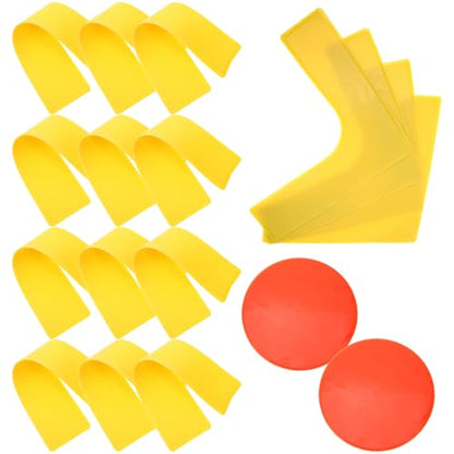 UKCOCO Football Training Markers Set 18pcs and Rectangular Carpet Spot Marking Pads for Pe Teacher Supplies and Sports Area Line Marking