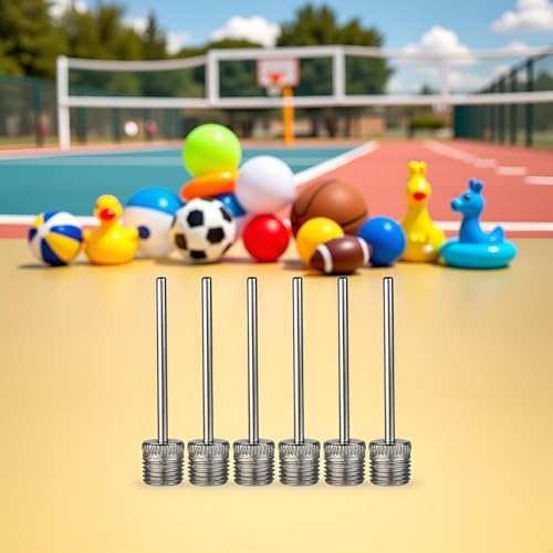 6Pcs Stainless Steel Balls Pumps Inflation Needle Air Inflate Pumps Needle for Basketball Soccer Balls Volleyball Balls Pumps Inflation Needle Basketball Football Air Pumps Accessories