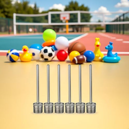 6Pcs Stainless Steel Balls Pumps Inflation Needle Air Inflate Pumps Needle for Basketball Soccer Balls Volleyball Balls Pumps Inflation Needle Basketball Football Air Pumps Accessories