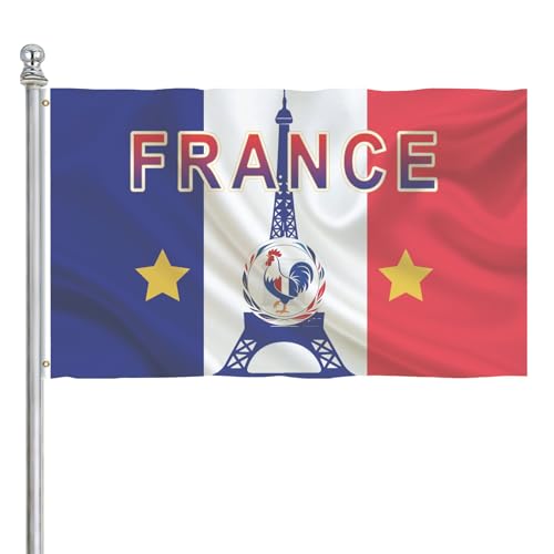 France Sports Soccer Flag Team Football Flags 5x3FT Supporter Fan for Outdoor Garden Events Field Decor Banner - color: France