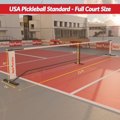Portable Pickleball Net System - Official Regulation Size Pickle Ball Net for Outdoor and Indoor Use Durable and Lightweight Pickleball Nets for Competitive and Recreational Play
