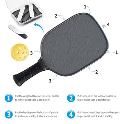 30PCS Lead Tapes, 3g High Adhesive Lead Tape for Pickleballs,Tennis, Golf Clubs, Adjust The Paddle Weighted Lead Tape and Add Swing Weight - color: Black