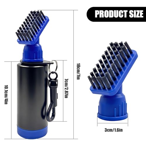 18 Pack Golf Club Brush Groove Cleaner with Water Cleaning Brush Tool with Retainer Clip and Squeeze Water Bottle Holds 4 Oz Water Groove Cleaner Golf Gift/Accessories for Men