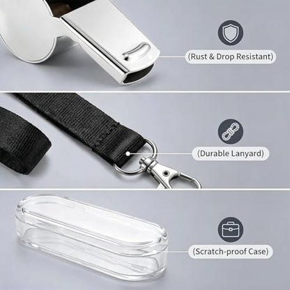 4 Pack Coach Appreciation Whistle Set Stainless Steel Engraved Whistles Fist Bump Graphics Inspirational Gifts for Coaches Team Leaders Mentors