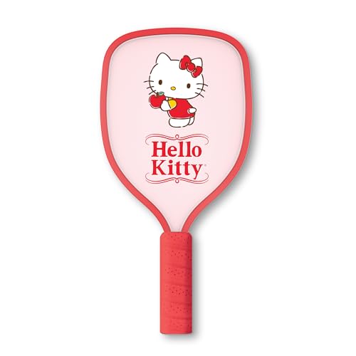 Hello Kitty Pickleball Paddle Set, 2 Paddles with Comfort Grip Handles and 2 Pickleball Balls, Cute Pink & Blue Character Design for Recreational Play