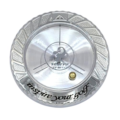 scorpy Golf Level Ball Marker with Metal Bead and Hat Clip, High Precision Putting Green Reading Aid Golf Accessories, Precision Alignment Tool for Perfect Putts - color: Platinum, style: Model Galaxy