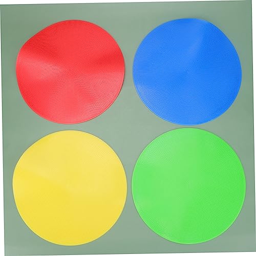 4 Pcs Round Soccer Marker Durable Training Markers for Football Basketball and Agility Drills Bright Colors Yellow Red Blue Use