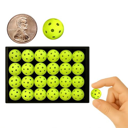 Mini Pickleball Beads Charms Set For Crafting Pickleball Accessories, 24 Small Beads, Size 12mm, Mini Pickleballs, Make DIY Pickleball Earrings, Unique Pickleball Gifts