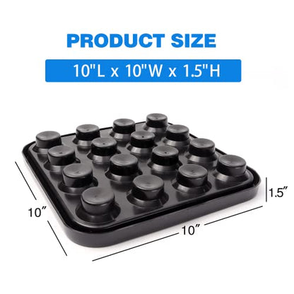 GSE Games & Sports Expert Black Plastic Pool Ball Carrying Tray, Billiard Ball Storage Tray for 16 Balls Full Set Regulation Size Billiard Balls