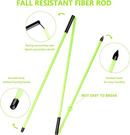 Golf Alignment Stick - Golf Sticks Alignment Aid 48" Golf Alignment Rods 2 Pack for Aiming, Putting, Full Swing Trainer, Posture Corrector Golf Training aid with Clear Tube Case
