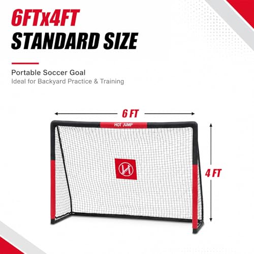 Soccer Goal for Backyard,6x4/8x5/10x6.5/12x6.5ft Metal Soccer, Soccer Goal for Kids 8-12, Soccer net with Zipper Design, Easy Assemble, Weatherproof Foam Padded Goal Post, Adults - style: 6'W×4'H