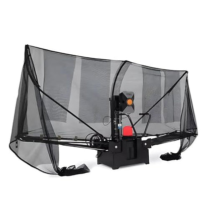 Table Tennis Robot Machine with Catch Net Automatic Ping Pong Ball Launcher for Solo Training Machine Professional Practice Equipment with Remote Control and Recycling System