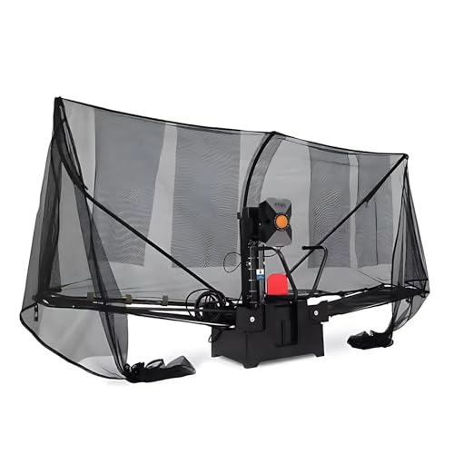 Table Tennis Robot Machine with Catch Net Automatic Ping Pong Ball Launcher for Solo Training Machine Professional Practice Equipment with Remote Control and Recycling System
