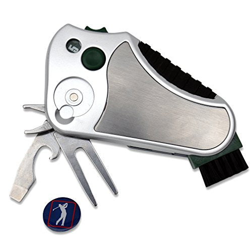 Golfer's Best Tool – 6-in-1 Golf Multitool for Men & Women | Stroke Counter, Divot Repair, Brush, Ball Marker, Cleat Tightener, Club Cleaner | Compact Golf Gift & Souvenir