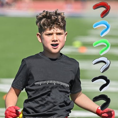 6 Pack Sports Mouthguard, Kids & Youth Mouth Guard with Case for Boxing, MMA, Hockey, Soccer, Basketball, Size L - size: Large (7-14 Year old)