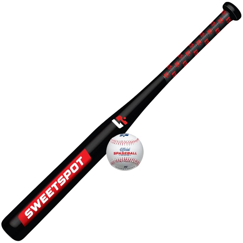 SweetSpot Plastic Bat and Ball Combo Set | Backyard Baseball Set for Youth, Kids, Teens, and Adults - size: 28 in.