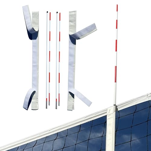PRO Volleyball Antenna Set – Foldable Fiberglass Volleyball Net Antennas with Heavy-Duty Vinyl Antenna Sleeves for Indoor & Beach Volleyball Nets