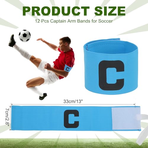 PATIKIL Soccer Captain Armband, Captain Arm Bands for Soccer Elastic Captain C Arm Band Sports Captain Armbands for Youth Adult Football Team Train - color: Sky Blue