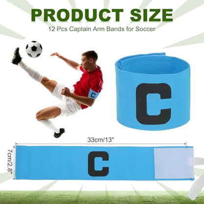 PATIKIL Soccer Captain Armband, Captain Arm Bands for Soccer Elastic Captain C Arm Band Sports Captain Armbands for Youth Adult Football Team Train - color: Sky Blue