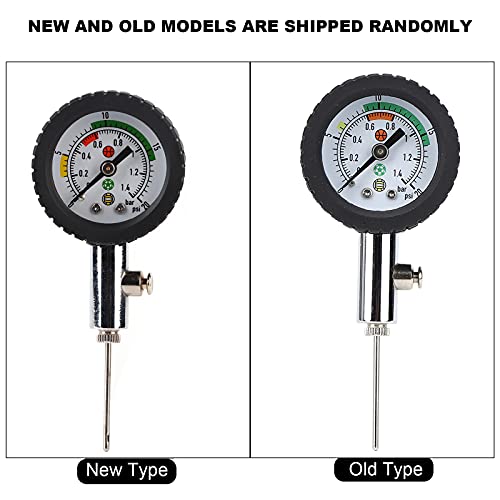 Ball Pressure Gauges, Portable Ball Pump with Pressure Gauges Heavy Duty Metal Air Pump Measurement with Inflation Needles Valve for Football, Soccer, Basketball, Volleyball