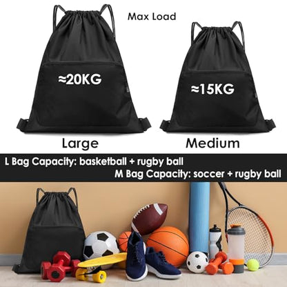 Sports Gym Drawstring Backpack Bag,Reusable Cinch Bag String Backpack for Basketball Soccer