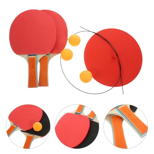 Luxshiny Table Tennis Training Set with Elastic Shaft, Wooden Paddle and Base, Single Player Ping Pong Practice Kit and Family Use, Includes Random Color Ball and Sturdy Random Color