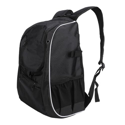 Baseball Backpack with Bat Holders & Hook - Large Capacity 35L Sports Bag for Gear, Gloves, Helmet, Cleats, Shoes - Black