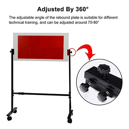 Large Table Tennis Rebound Board with 12 Rubbers, Ping Pong Balls Return Machine Single Training Equipment, Strong Frame and Wheels