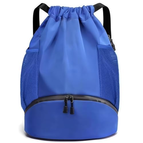 Soccer Bags, Waterproof Drawstring Gym Backpack for Baskestball Rugby Volleyball Yoga, Large Capacity Sports Bag - color: Blue