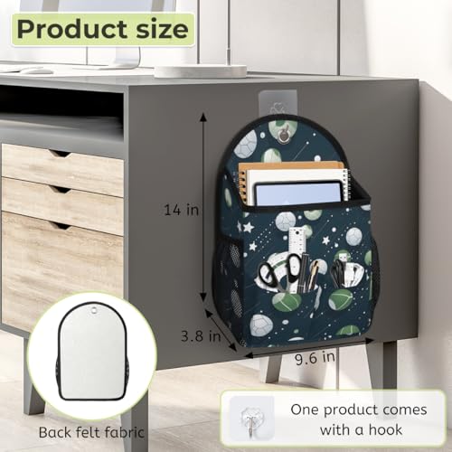 QsirBC Soccer Tennis Fusion 1 Pack Wall Hanging Organizer Bag, Waterproof Polyester Storage Bag with Multiple Pockets, Collapsible Hanging Shelves for Home, Kitchen, Closet Organization